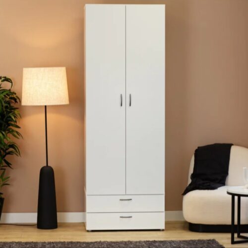 ROPERO ARMARIO JUVENIL BLANCO DORMITORIO JUVENIL 2 CAJONES