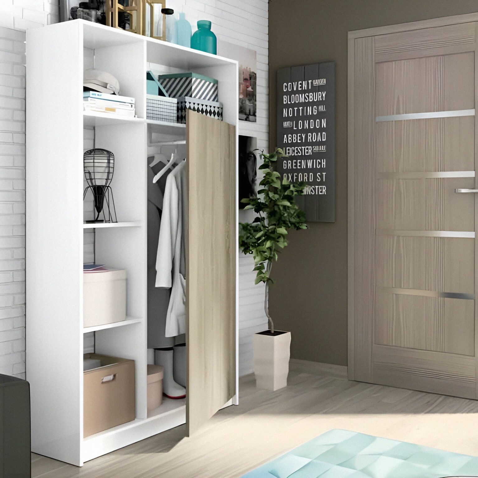 Mueble de Entrada Belga 1 Puerta 180cm