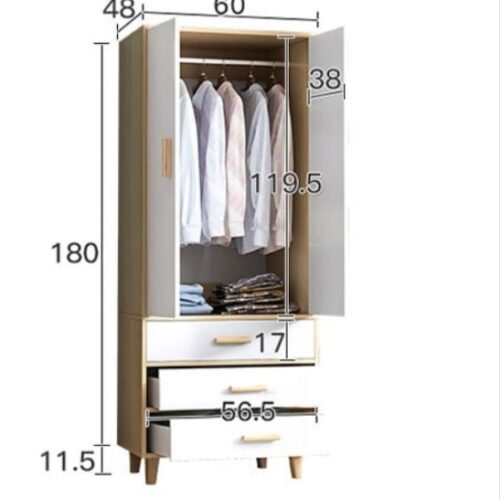 Ropero Trento 4 puertas 3 Cajones Roble - Armario B