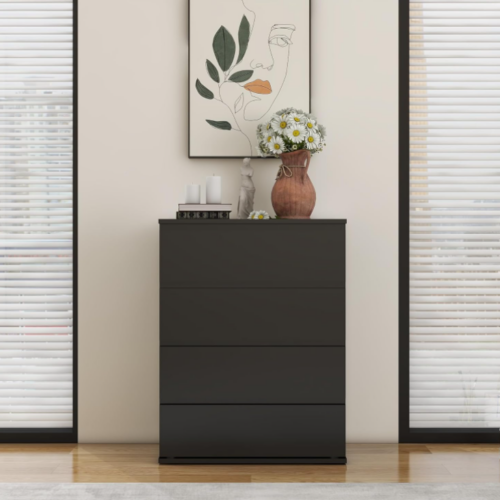 Cómoda de 4/5/6 cajones, moderna cómoda sin asa, armario alto de madera para almacenamiento, muebles de dormitorio para oficina en casa