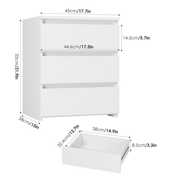 Mesa de Noche con 3 Cajones, agrega funcionalidad y estilo a tu dormitorio con un mueble que no solo organiza tus objetos personales, sino que también realza la decoración de cualquier espacio