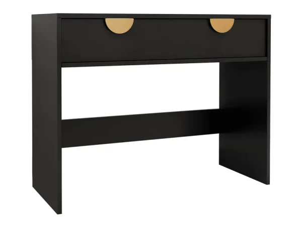 La mesa consola moderna en color negro es la opción perfecta para quienes buscan un mueble que combine estilo y funcionalidad. Con su diseño elegante, materiales de alta calidad y un amplio cajon con 2 divisiones aprovecha esta oferta.