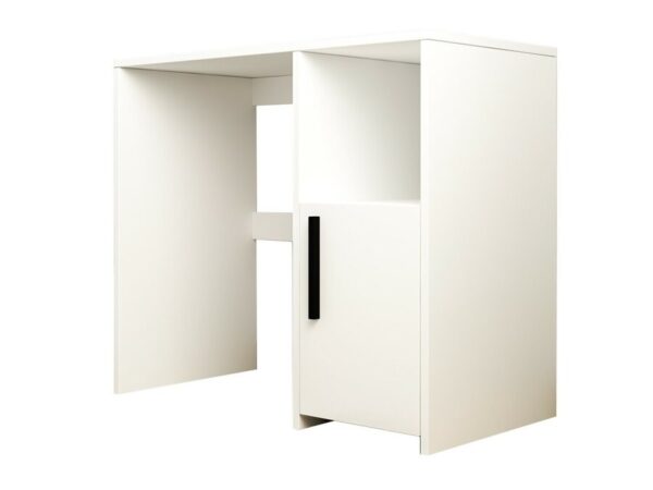 Aprovecha la oferta de este escritorio con 1 puerta abatible y un estante superior espacioso es la solución perfecta para quienes buscan un mueble que combine funcionalidad y estilo. Su elegante diseño en blanco, junto con el tirador de metal negro y el amplio estante superior, lo convierten en una pieza esencial para cualquier hogar u oficina.