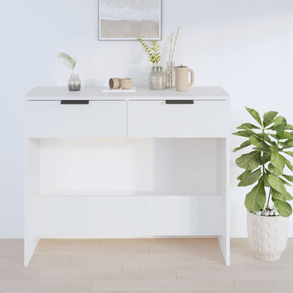 La mesa consola moderna en color blanco es la opción perfecta para quienes buscan un mueble que combine estilo y funcionalidad. Con su diseño elegante, materiales de alta calidad y 2 amplios cajones en oferta