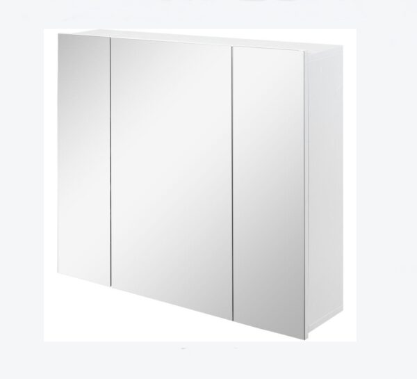 Descubre el complemento ideal para tu baño con nuestro gabinete de baño moderno en color blanco, diseñado para combinar funcionalidad y estilo en un solo mueble. Este gabinete de pared cuenta con tres puertas con espejo y dos estantes internos que proporcionan un almacenamiento eficiente, al tiempo que aporta un toque de elegancia a tu baño.