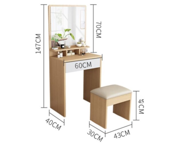 Este tocador moderno en Roble Jerez es la opción perfecta para quienes buscan un mueble que combine funcionalidad y estilo en su rutina diaria. Con su gran espejo, cajón sin tiradores con correderas telescópicas, y divisiones externas, este tocador te ofrece todo el espacio y la organización que necesitas