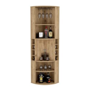 Aprovecha etsa super oferta de Este bar esquinero en color Roble es la solución perfecta para quienes buscan un mueble funcional y elegante que se adapte a cualquier rincón de su hogar. Su diseño moderno, junto con los materiales de alta calidad y su amplio espacio de almacenamiento, hacen de este bar una pieza imprescindible para los amantes del buen gusto y la organización.