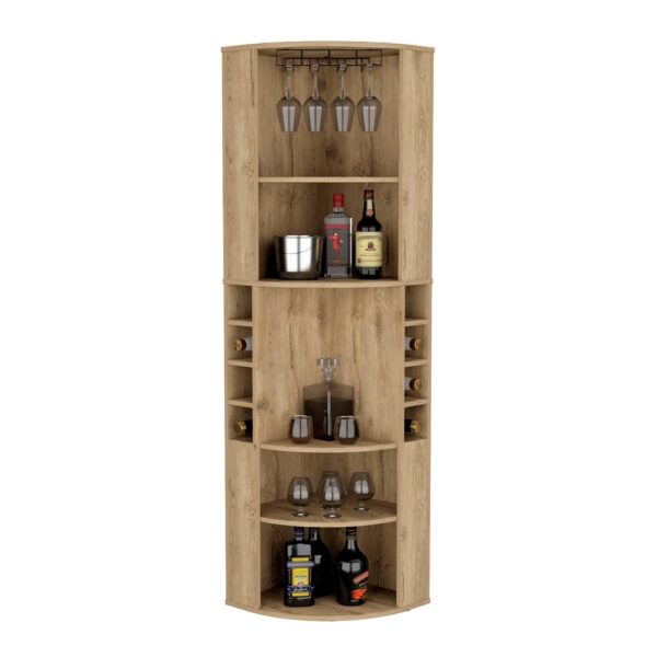 Aprovecha etsa super oferta de Este bar esquinero en color Roble es la solución perfecta para quienes buscan un mueble funcional y elegante que se adapte a cualquier rincón de su hogar. Su diseño moderno, junto con los materiales de alta calidad y su amplio espacio de almacenamiento, hacen de este bar una pieza imprescindible para los amantes del buen gusto y la organización.