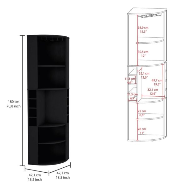 Aprovecha la oferta de Este bar esquinero en color Wengue es la solución perfecta para quienes buscan un mueble funcional y elegante que se adapte a cualquier rincón de su hogar. Su diseño moderno, junto con los materiales de alta calidad y su amplio espacio de almacenamiento, hacen de este bar una pieza imprescindible para los amantes del buen gusto y la organización.