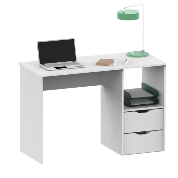 Aprovecha la oferta de esta mesa escritorio de oficina en color blanco es la combinación perfecta de elegancia, funcionalidad y durabilidad. Su diseño moderno, junto con los cajones con correderas telescópicas y el estante adicional, te ofrecen todo lo que necesitas para mantener tu espacio de trabajo organizado y productivo.