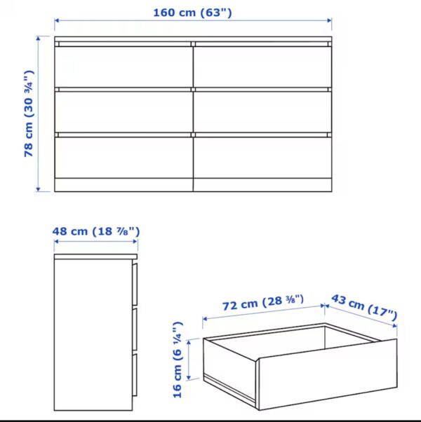 Aprovecha la oferta de esta cómoda con 6 cajones en color wengue oscuro es el mueble ideal para quienes buscan combinar estilo moderno y funcionalidad en su  dormitorio o sala de estar. Con su diseño sin tiradores y cajones con corte especial, esta cómoda aporta una estética limpia y sofisticada a cualquier ambiente, sin sacrificar espacio ni practicidad.