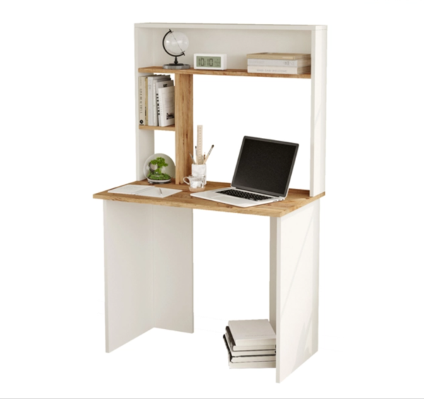 Aprovecha la oferta del escritorio moderno con estantes frontales y tres divisiones es la pieza perfecta para quienes buscan combinar estilo, funcionalidad y organización en un solo mueble. Su diseño en color blanco y roble, junto con sus medidas de 149 cm de alto, 90 cm de ancho y 52 cm de profundidad, lo hacen ideal para adaptarse a cualquier tipo de espacio.