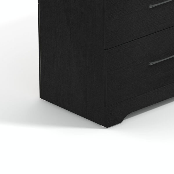 AliMueblesjyl los mejores muebles del peru Aprovecha la oferta de La mesa de noche moderna en negro  con 2 amplios cajones es la combinación perfecta de estilo, funcionalidad y almacenamiento para cualquier dormitorio.