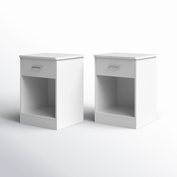 AliMueblesjyl los mejores muebles del peru Aprovecha la oferta de La mesa de noche moderna en blanco es la elección perfecta para quienes buscan un equilibrio entre estilo, funcionalidad y almacenamiento. Con un amplio cajón con correderas telescópicas y un estante inferior para objetos decorativos o de uso diario, este mueble se adapta a las necesidades de cualquier dormitorio.