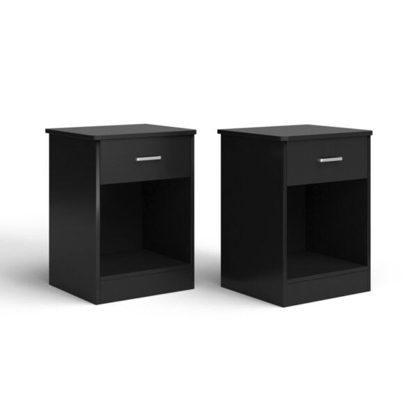 AliMueblesjyl los mejores muebles del peru Aprovecha la oferta de La mesa de noche moderna en negro es la elección perfecta para quienes buscan un equilibrio entre estilo, funcionalidad y almacenamiento. Con un amplio cajón con correderas telescópicas y un estante inferior para objetos decorativos o de uso diario, este mueble se adapta a las necesidades de cualquier dormitorio.