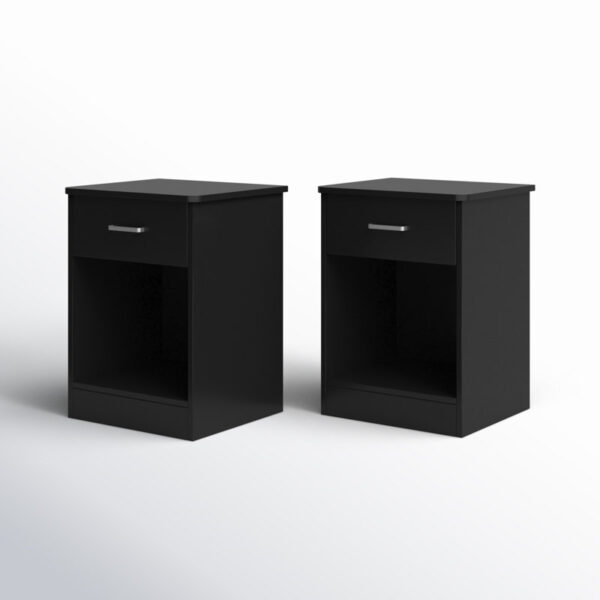 AliMueblesjyl los mejores muebles del peru Aprovecha la oferta de La mesa de noche moderna en negro es la elección perfecta para quienes buscan un equilibrio entre estilo, funcionalidad y almacenamiento. Con un amplio cajón con correderas telescópicas y un estante inferior para objetos decorativos o de uso diario, este mueble se adapta a las necesidades de cualquier dormitorio.