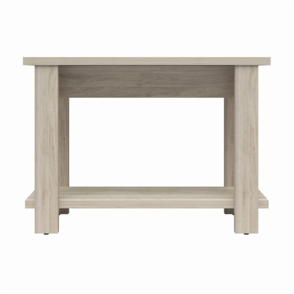 AliMueblesjyl los mejores muebles del peru Aprovecha la oferta de La mesa consola con estante inferior en color duna es la pieza perfecta para añadir un toque de estilo y funcionalidad a cualquier espacio de tu hogar. Su diseño moderno, junto con el amplio estante inferior, ofrece una solución práctica para aquellos que buscan un mueble versátil que optimice el espacio y al mismo tiempo sirva como elemento decorativo.