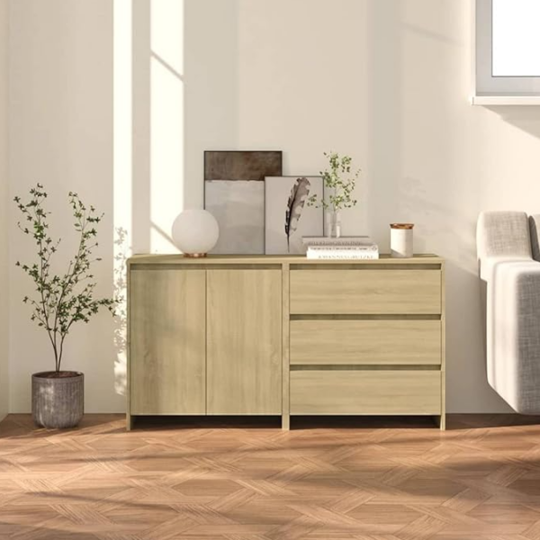 Aparador Moderno de 2 Cuerpos en Roble: Elegancia y Funcionalidad en un Solo Mueble Descubre el perfecto equilibrio entre estilo y funcionalidad con nuestro aparador moderno de 2 cuerpos en color Roble. Este mueble, con un diseño contemporáneo y líneas limpias, es ideal para organizar y embellecer cualquier espacio de tu hogar.