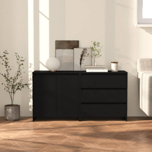 Aparador Moderno de 2 Cuerpos en Negro: Elegancia y Funcionalidad en un Solo Mueble Descubre el perfecto equilibrio entre estilo y funcionalidad con nuestro aparador moderno de 2 cuerpos en color Negro. Este mueble, con un diseño contemporáneo y líneas limpias, es ideal para organizar y embellecer cualquier espacio de tu hogar. Fabricado con melamina de alta calidad de 18 mm, ofrece durabilidad y un acabado impecable.