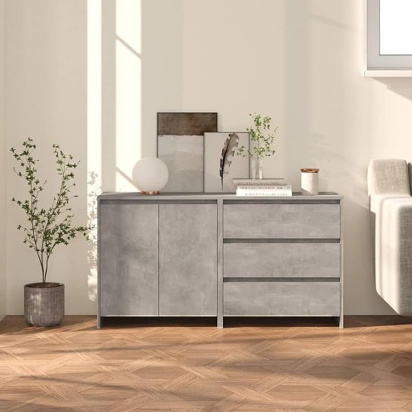 Aparador Moderno de 2 Cuerpos en Gris Cemento: Elegancia y Funcionalidad en un Solo Mueble Descubre el perfecto equilibrio entre estilo y funcionalidad con nuestro aparador moderno de 2 cuerpos en color Gris Cemento. Este mueble, con un diseño contemporáneo y líneas limpias, es ideal para organizar y embellecer cualquier espacio de tu hogar.
