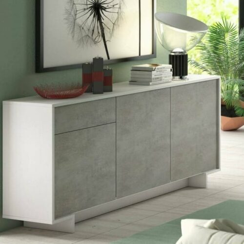 Aparador Morab 3 Puertas 1 Cajon Gris