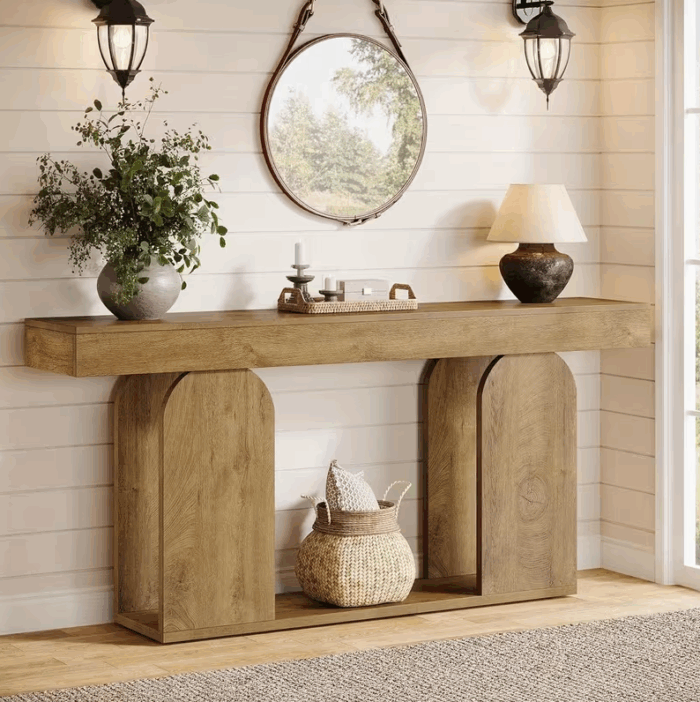 Mesa Consola Korex Para Pasillo Roble 180x85cm