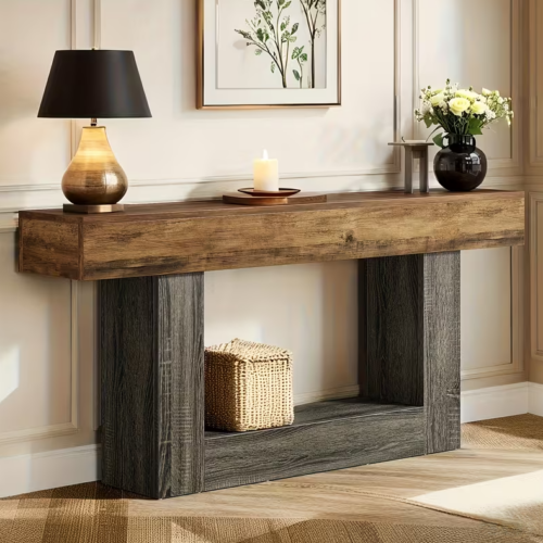 La Mesa Consola Con 1 Repisa Moderna es una opción versátil y elegante para complementar cualquier espacio. Esta mesa consola destaca por su diseño moderno y funcional, ofreciendo una combinación perfecta de estilo y utilidad. Con su repisa incorporada, brinda espacio adicional para exhibir decoraciones, libros u otros objetos de interés. Ya sea en el recibidor, sala de estar o incluso en un estudio, esta mesa consola se adapta a diferentes ambientes y estilos de decoración.