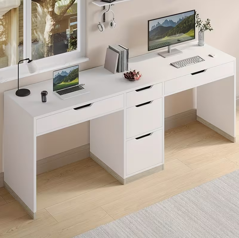 Escritorio Dewar 5 Cajones Color Blanco 190X73cm - Imagen 2
