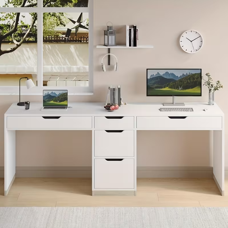Escritorio Dewar 5 Cajones Color Blanco 190X73cm - Imagen 3