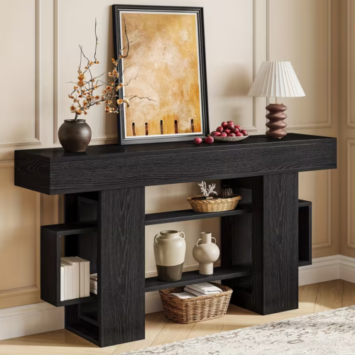 Mesa Consola Veleza Roble Negro 160x82cm