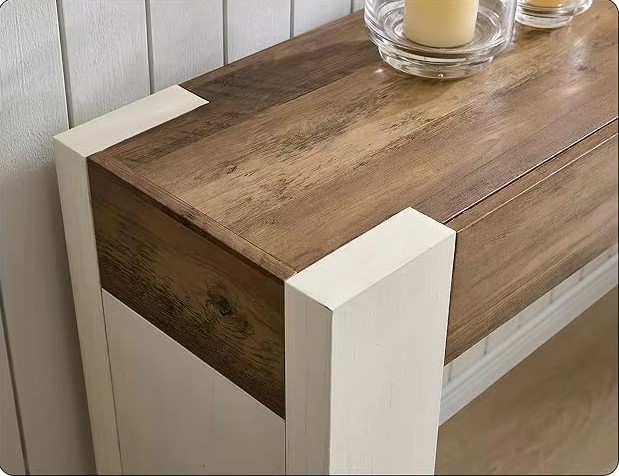 APARADOR RECIBIDOR LEWES 2 CAJONES ROBLE BLANCO 160X85CM - Imagen 3