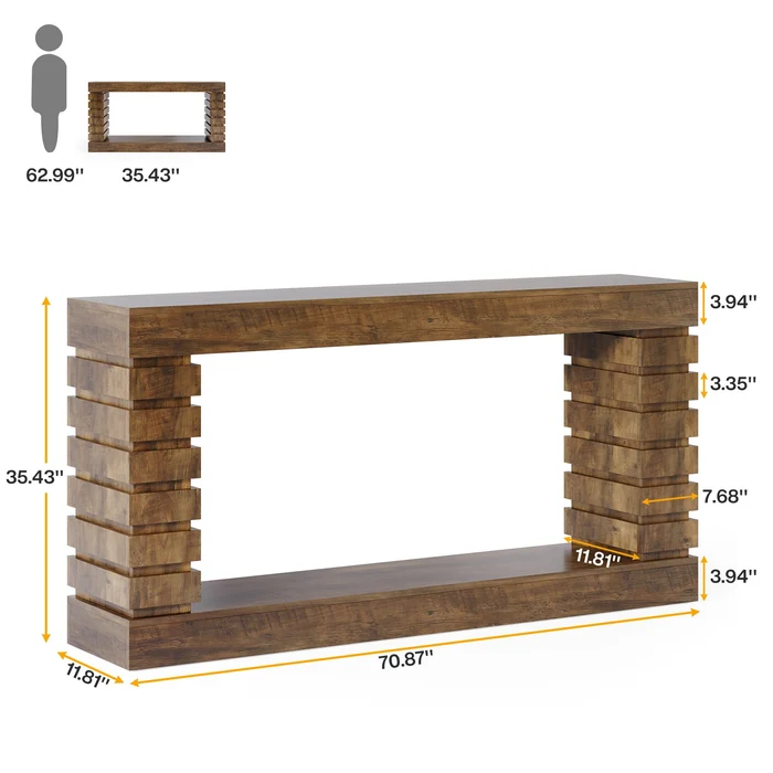 APARADOR CONSOLA COSSI PARA PASILLO CARAMELO 180CM - Imagen 8