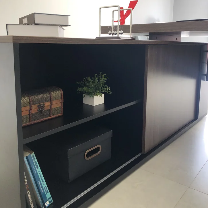 ESCRITORIO EJECUTIVO EN L GOREY DE OFICINA CON GABINETE 202CM - Imagen 6
