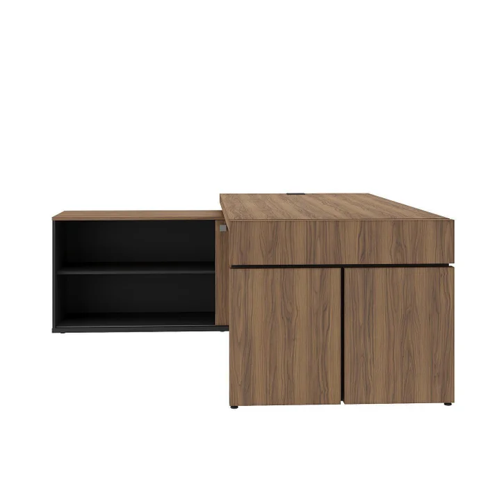 ESCRITORIO EJECUTIVO EN L GOREY DE OFICINA CON GABINETE ROBLE 202CM - Imagen 5