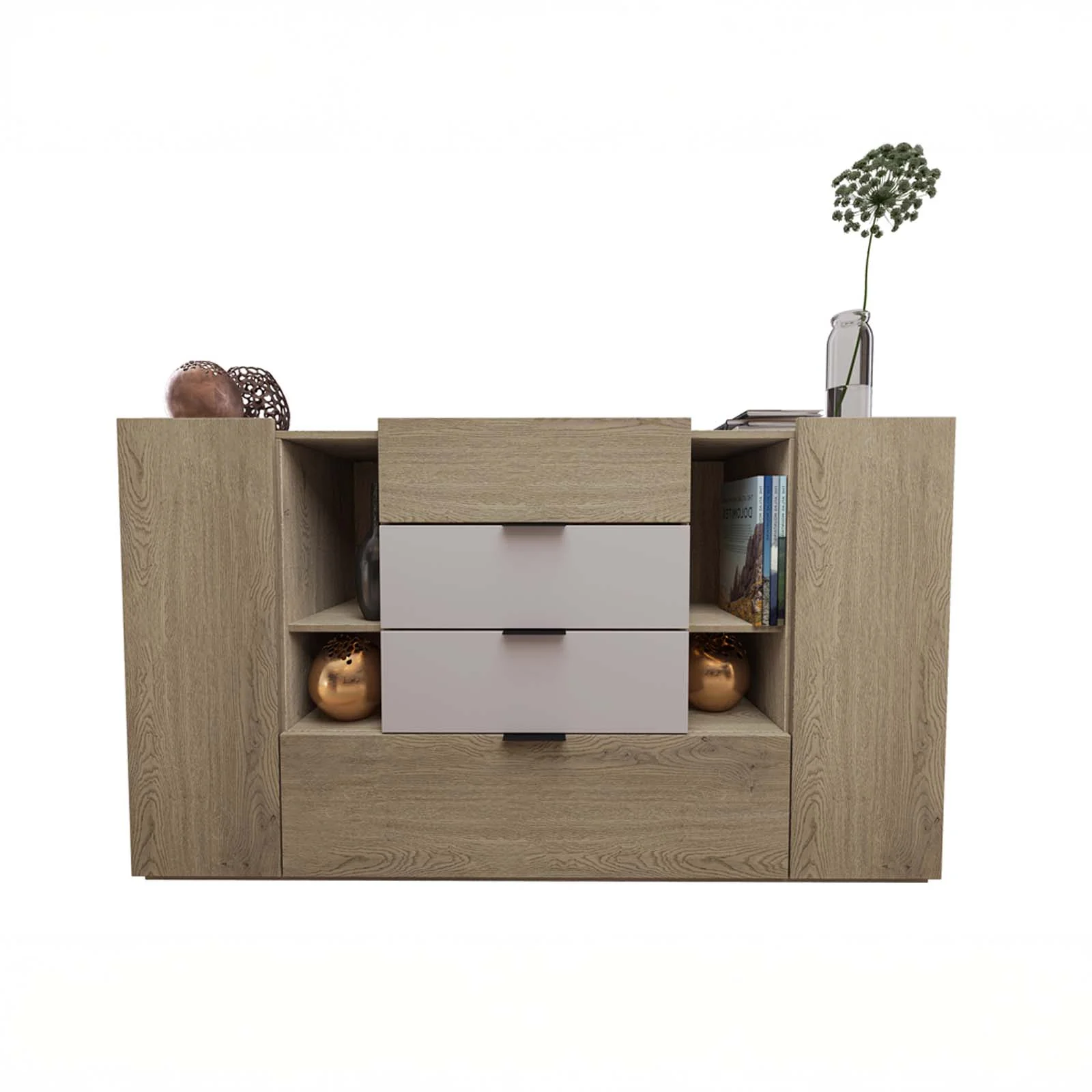 APARADOR YERAI 2 PUERTAS 4 CAJONES CENIZA CAPRI 160CM - Imagen 6