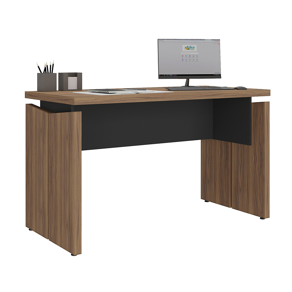 ESCRITORIO EJECUTIVO ALESSE CEDRO Y NEGRO 145CM - Imagen 7